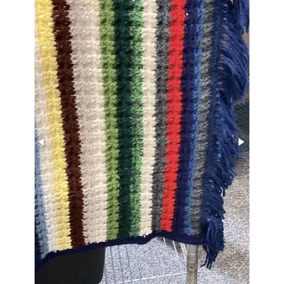 Amazing Crocheted Striped Afghan Blanket Very Colorful About 58 by 52 inches - Picture 3 of 4